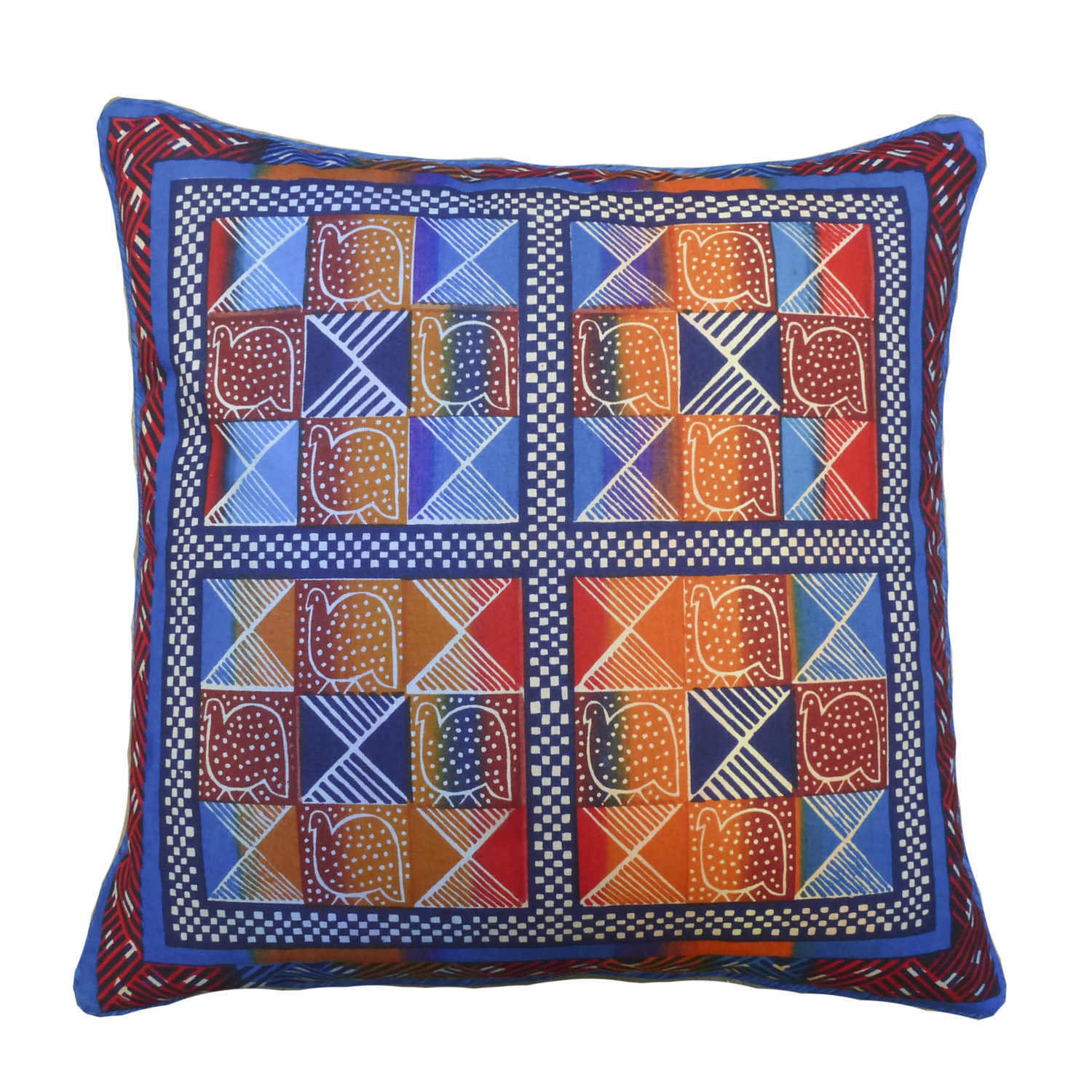 Cushion Cover – Ghana Blue Guinea Fowl Square – Kudhinda